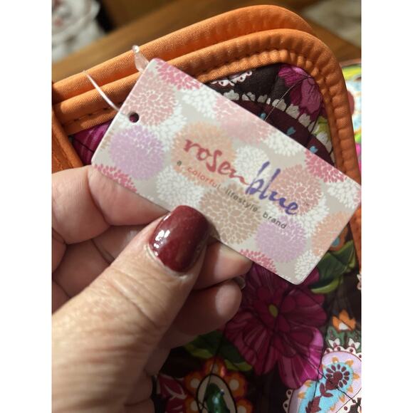 Rosen Blue QP801 Quilted Casserole Carrier Pink, Brown Paisley Thermal NWT NEW - Picture 6 of 11